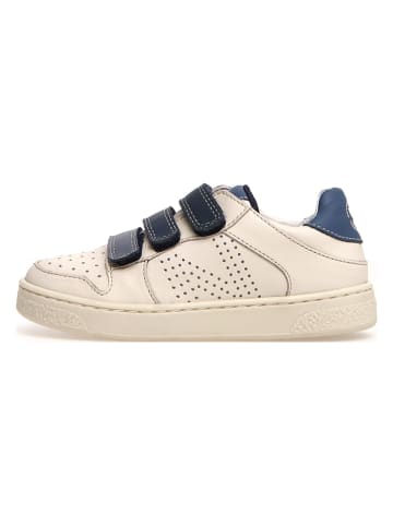 Naturino Skórzane sneakersy "Theral" w kolorze kremowo-granatowym
