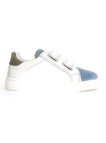 Naturino Leder-Sneakers "Pinn" in Weiß/ Hellblau