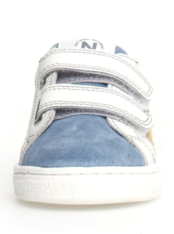 Naturino Leder-Sneakers "Pinn" in Weiß/ Hellblau