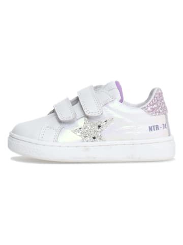 Naturino Leder-Sneakers "Pinn" in Weiß/ Lila