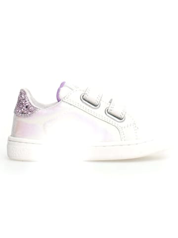 Naturino Leder-Sneakers "Pinn" in Weiß/ Lila