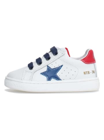 Naturino Leder-Sneakers "Pinn" in Weiß/ Dunkelblau/ Rot