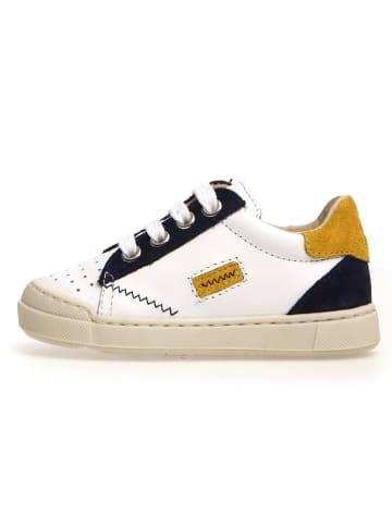 Naturino Skórzane sneakersy "Faluk" w kolorze biało-żółto-czarnym