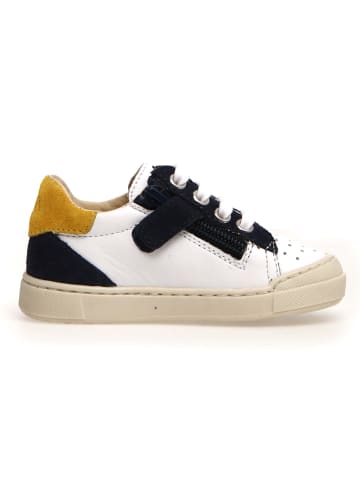 Naturino Leder-Sneakers "Faluk" in Weiß/ Schwarz/ Gelb