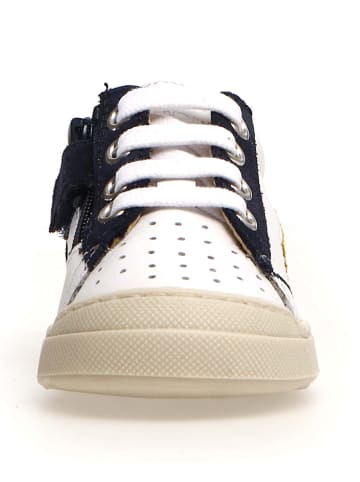 Naturino Leder-Sneakers "Faluk" in Weiß/ Schwarz/ Gelb