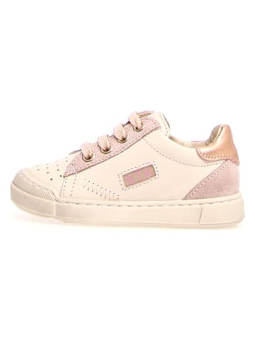 Naturino Skórzane sneakersy "Faluk" w kolorze kremowo-jasnoróżowym