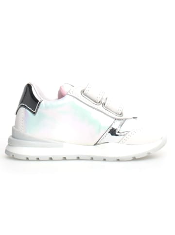 Naturino Leder-Sneakers "Quelly" in Weiß/ Silber in Weiß/ Silber
