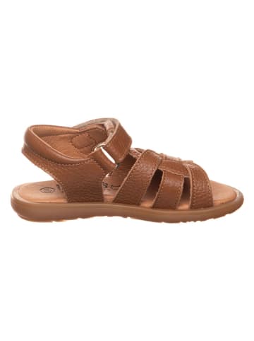 lamino Leren sandalen lichtbruin