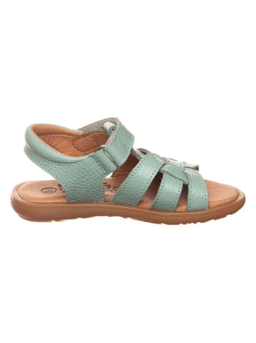 lamino Leren sandalen turquoise