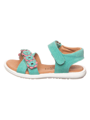lamino Leren sandalen turquoise