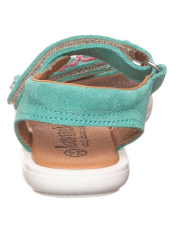 lamino Leren sandalen turquoise