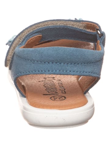 lamino Leren sandalen blauw