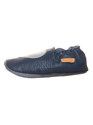 lamino Leder-Krabbelschuhe in Dunkelblau
