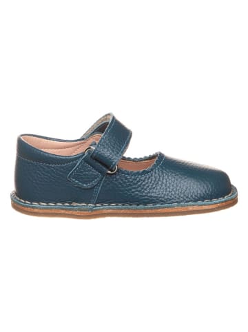 lamino Leren ballerina's met bandje donkerblauw