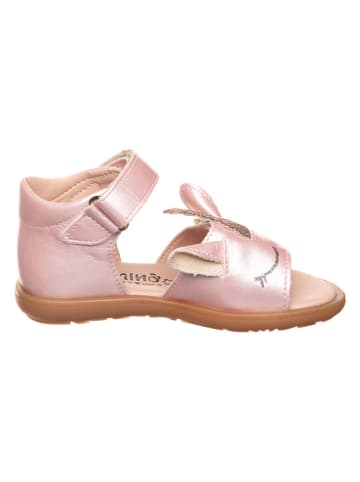 lamino Leren sandalen lichtroze