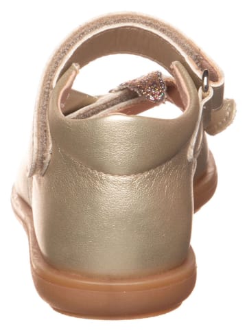lamino Leren sandalen goudkleurig