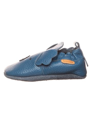 lamino Leder-Krabbelschuhe in Blau