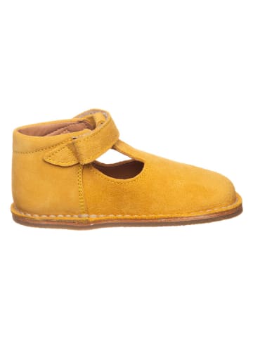 lamino Leren enkelschoenen geel