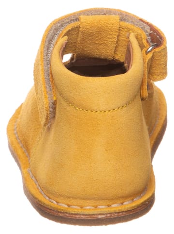 lamino Leren enkelschoenen geel