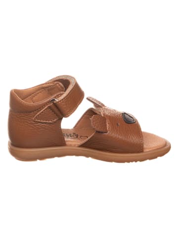 lamino Leren sandalen lichtbruin