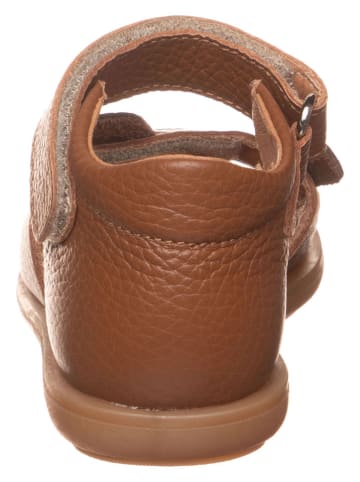 lamino Leren sandalen lichtbruin