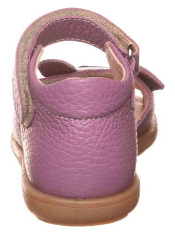 lamino Leren sandalen paars