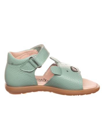 lamino Leren sandalen turquoise
