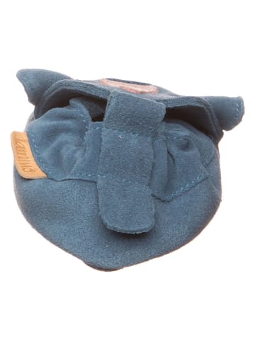 lamino Leder-Krabbelschuhe in Blau