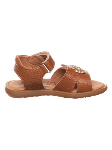 lamino Leren sandalen lichtbruin