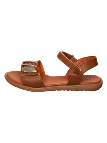 lamino Leren sandalen lichtbruin