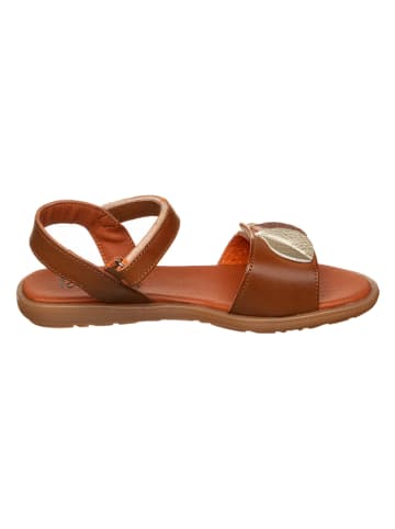 lamino Leren sandalen lichtbruin