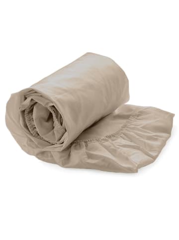 HNL Perkal-Spannbettlaken "Mumbai" in Beige
