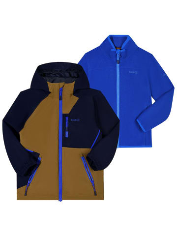 Kamik 3in1-Regenjacke "Silas" in Braun/ Blau