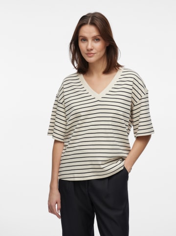 Vila Shirt crème/zwart