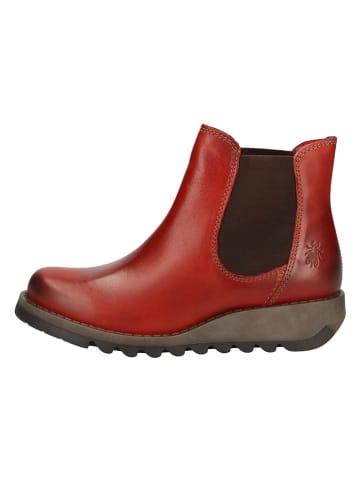 Fly London Leder-Chelsea-Boots in Rot