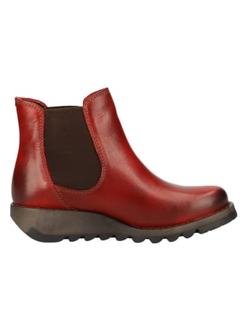Fly London Leder-Chelsea-Boots in Rot