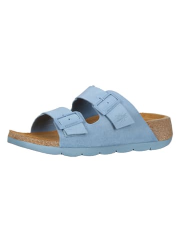 Fly London Leder-Pantoletten in Hellblau