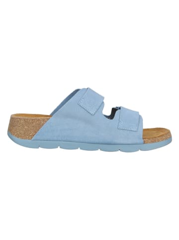 Fly London Leder-Pantoletten in Hellblau