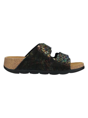 Fly London Leren slippers zwart