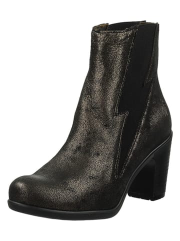 Fly London Leder-Stiefeletten in Schwarz
