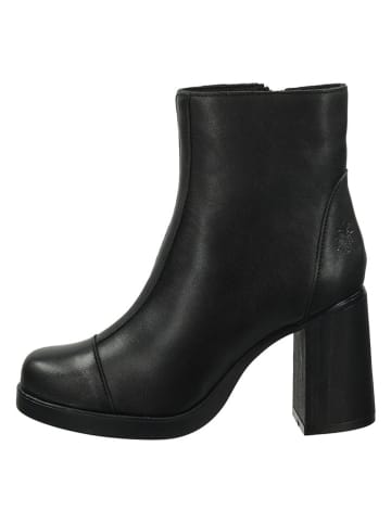 Fly London Leder-Stiefeletten in Schwarz