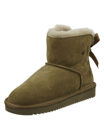 ILC Leder-Boots in Khaki