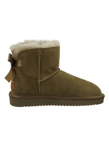 ILC Leder-Boots in Khaki