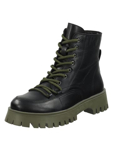 ILC Leder-Boots in Schwarz/ Khaki