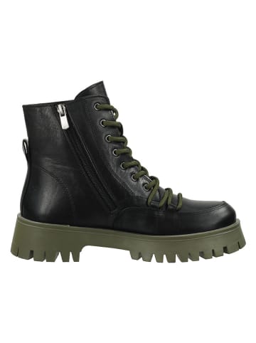 ILC Leder-Boots in Schwarz/ Khaki
