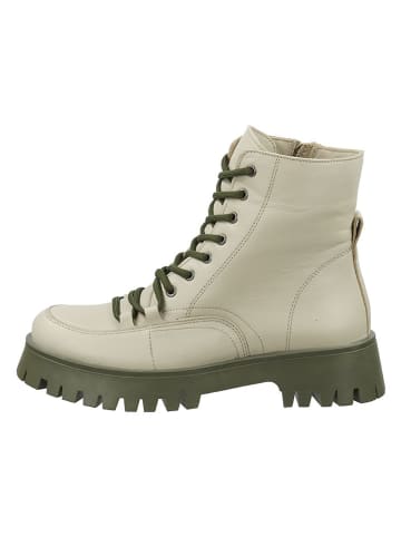 ILC Leder-Boots in Khaki/ Beige