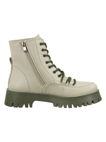 ILC Leder-Boots in Khaki/ Beige