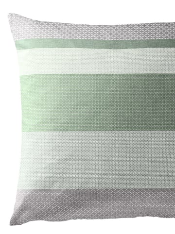 Bierbaum Satin-Bettwäsche-Set  in Grau/ Grün