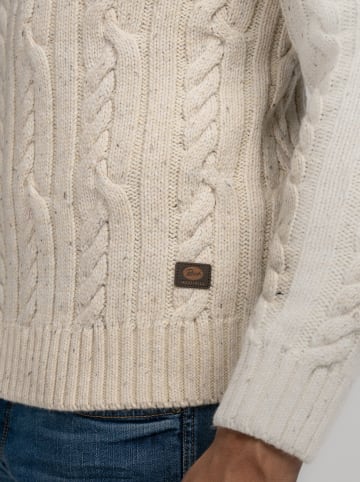 Petrol Industries Sweter w kolorze kremowym