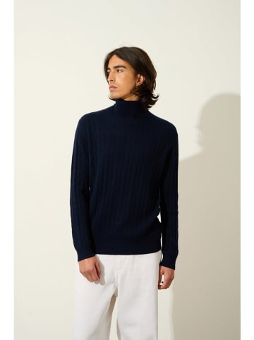 AUTHENTIC CASHMERE Kasjmieren coltrui "Kona" donkerblauw